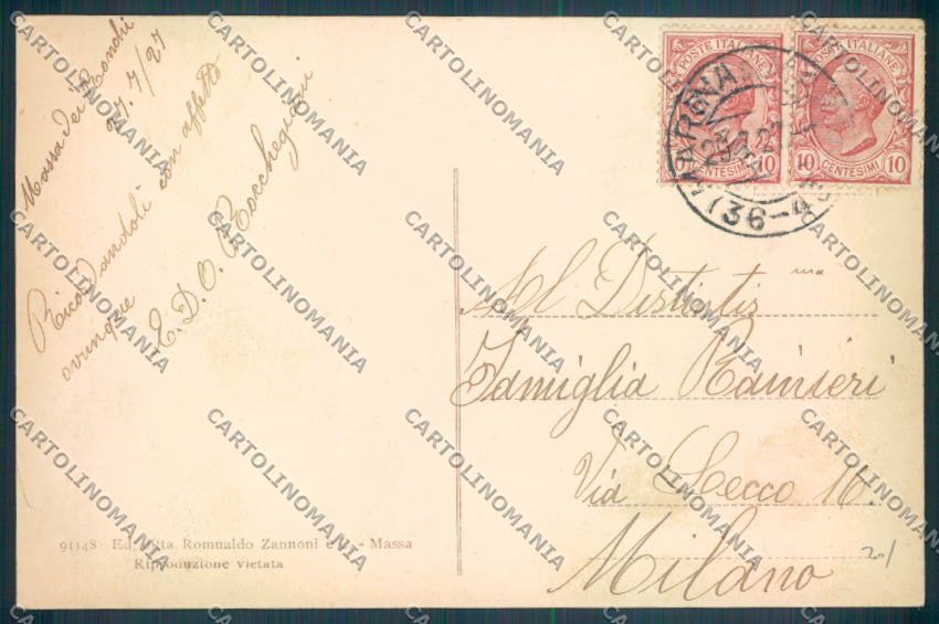 Massa Marina di Massa cartolina ZB3491 – retro