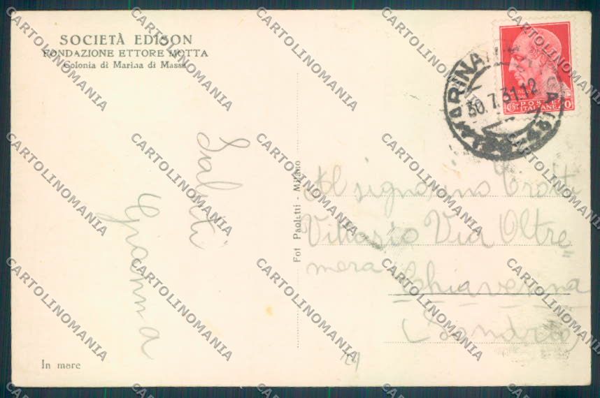 Massa Marina di Massa Foto Edison cartolina ZB3499 – retro