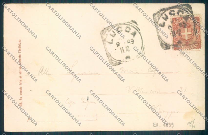 Lucca Città Piazza Napoleone 1899 cartolina ZB3633 – retro