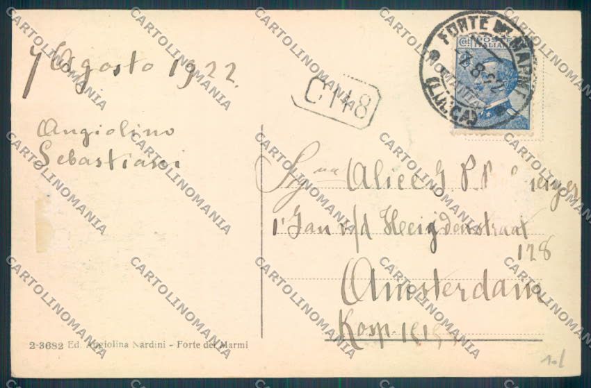 Lucca Forte dei Marmi ABRASA cartolina ZB3786 – retro