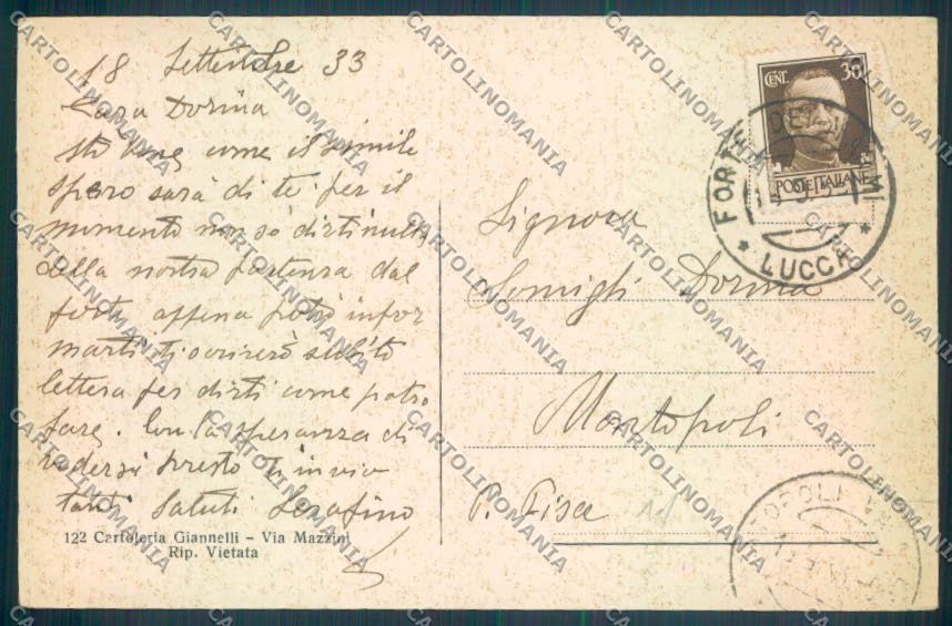 Lucca Forte dei Marmi cartolina ZB3795 – retro