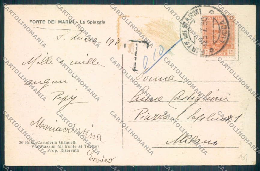 Lucca Forte dei Marmi cartolina ZB3821 – retro