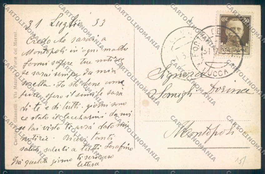 Lucca Forte dei Marmi cartolina ZB3834 – retro