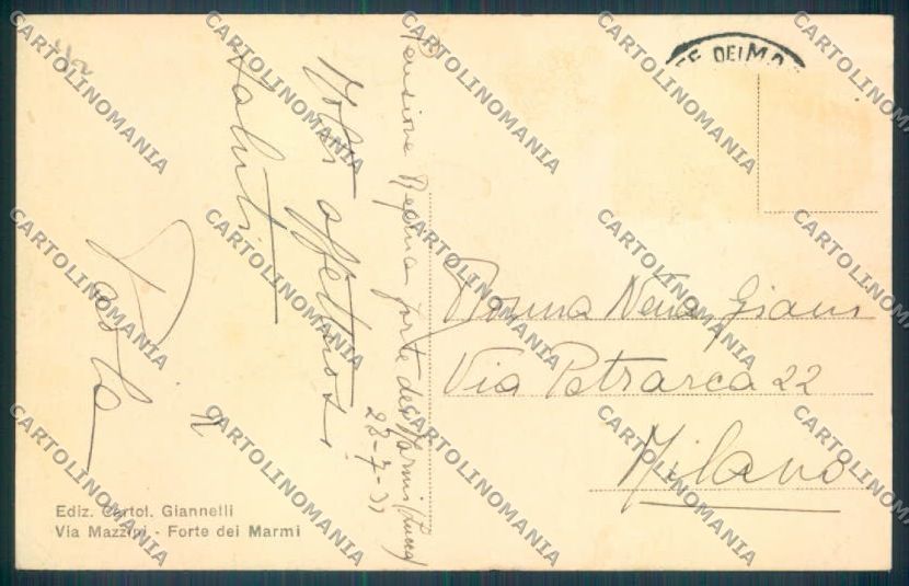 Lucca Forte dei Marmi cartolina ZB3844 – retro