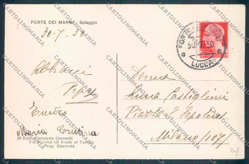 Lucca Forte dei Marmi cartolina ZB3845 – retro