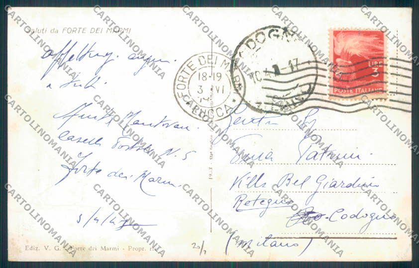 Lucca Forte dei Marmi cartolina ZB3848 – retro