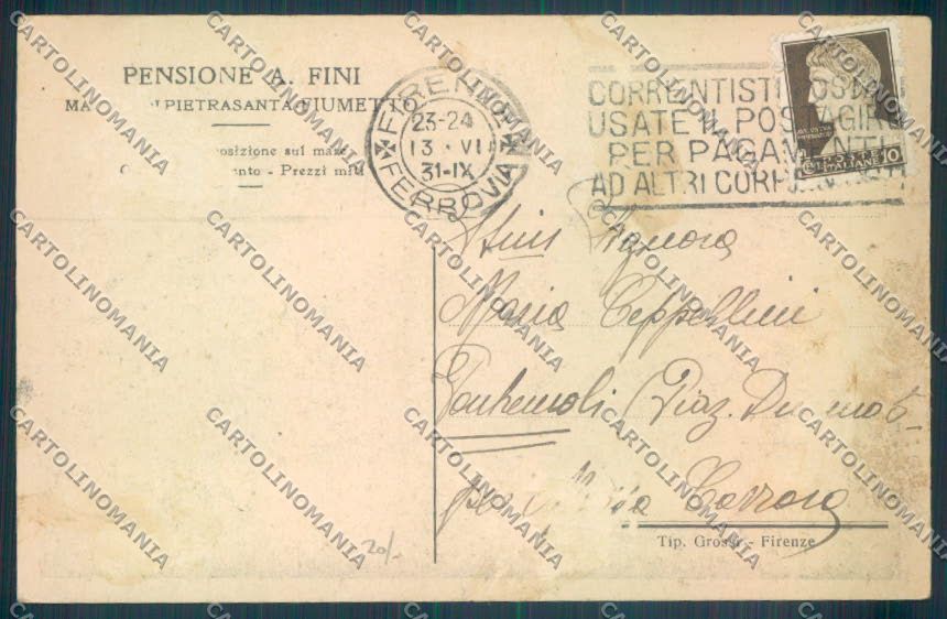 Lucca Pietrasanta Fiumetto ABRASA cartolina ZB3886 – retro