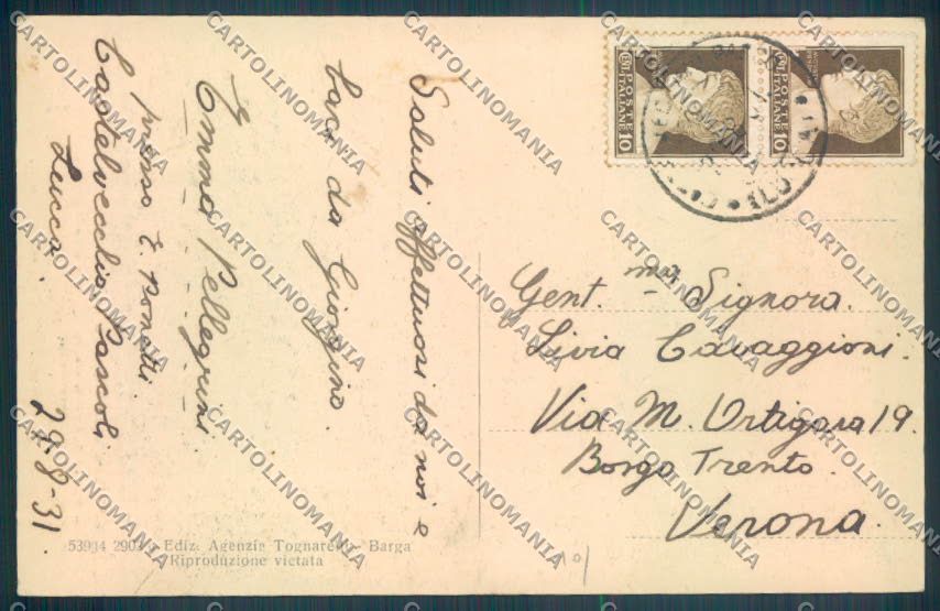 Lucca Castelvecchio Pascoli Campana cartolina ZB3891 – retro