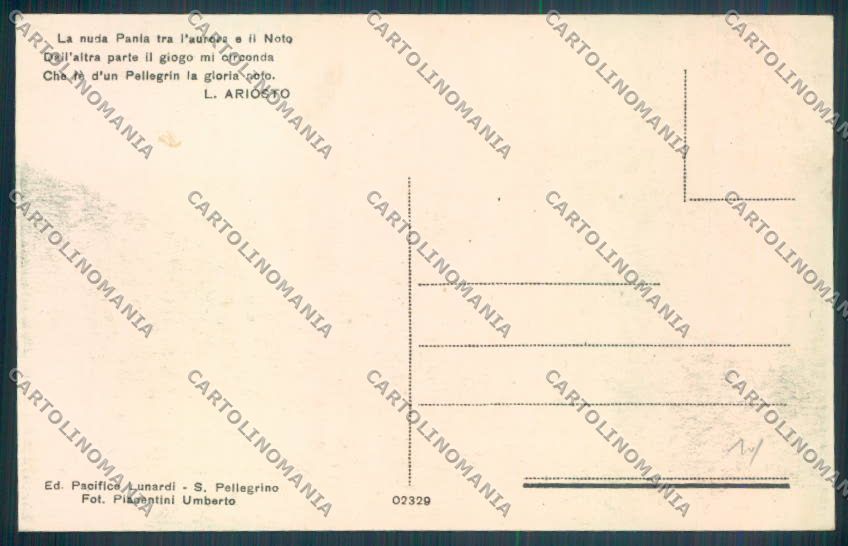 Lucca Garfagnana San Pellegrino Ariosto cartolina ZB3984 – retro