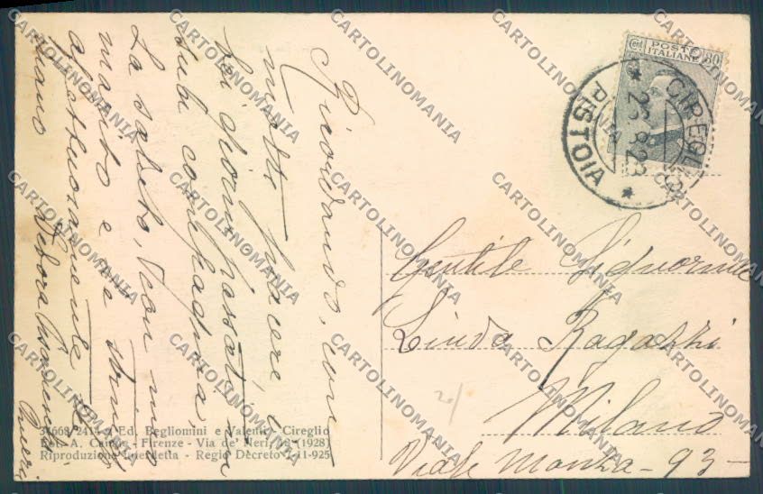 Pistoia Cireglio cartolina ZB4452 – retro