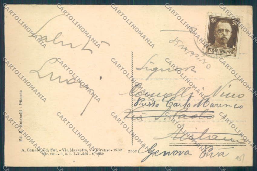 Pistoia Piteccio STRAPPINO cartolina ZB4461 – retro