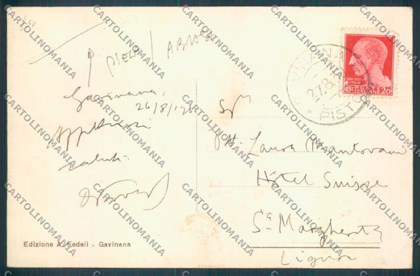 Pistoia San Marcello Pistoiese Gavinana ABRASA PIEGA cartolina ZB4595 – retro