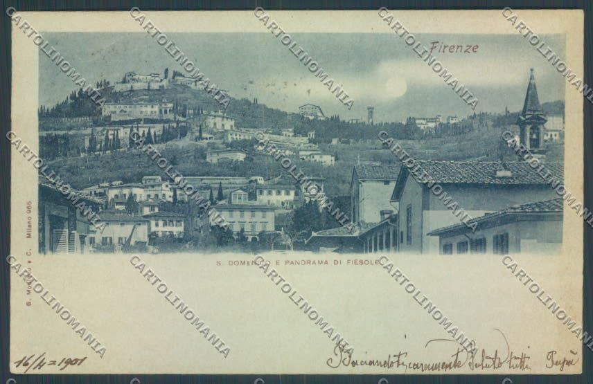 Firenze Fiesole Chiaro di Luna cartolina ZB4728 – fronte