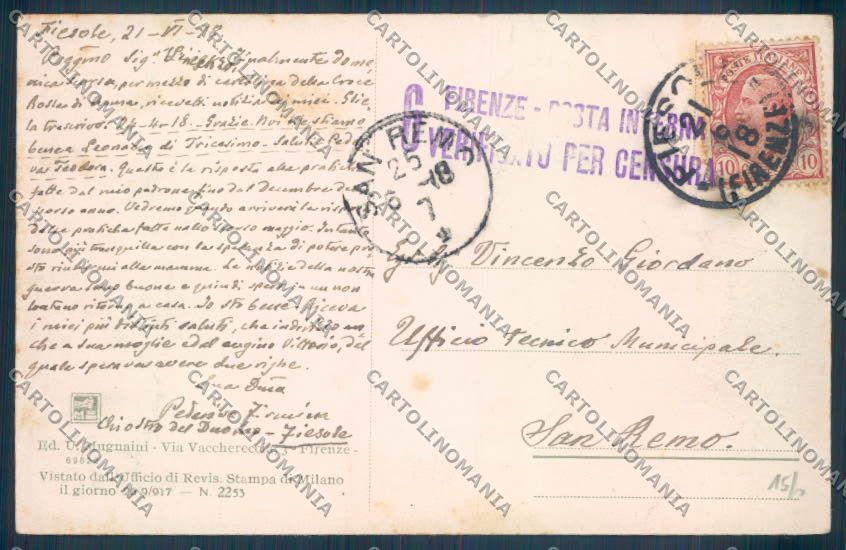 Firenze Fiesole Saluti da cartolina ZB4747 – retro