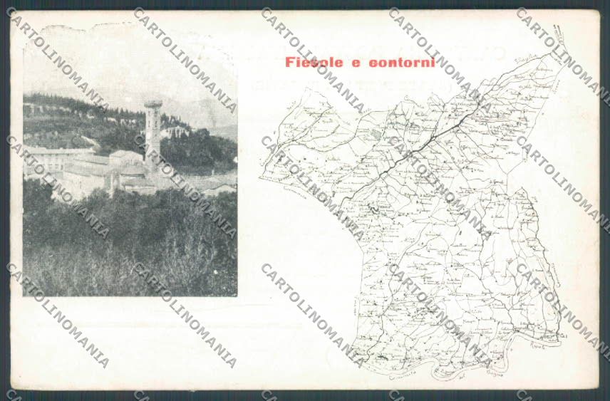 Firenze Fiesole Mappa cartolina ZB4758 – fronte