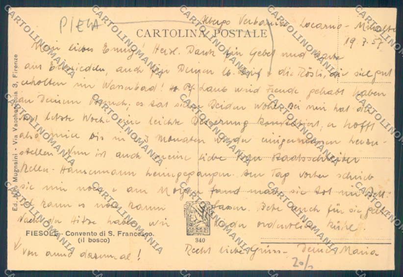 Firenze Fiesole PIEGA cartolina ZB4761 – retro