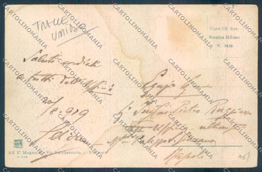 Firenze Saltino TRACCE UMIDO cartolina ZB4780 – retro