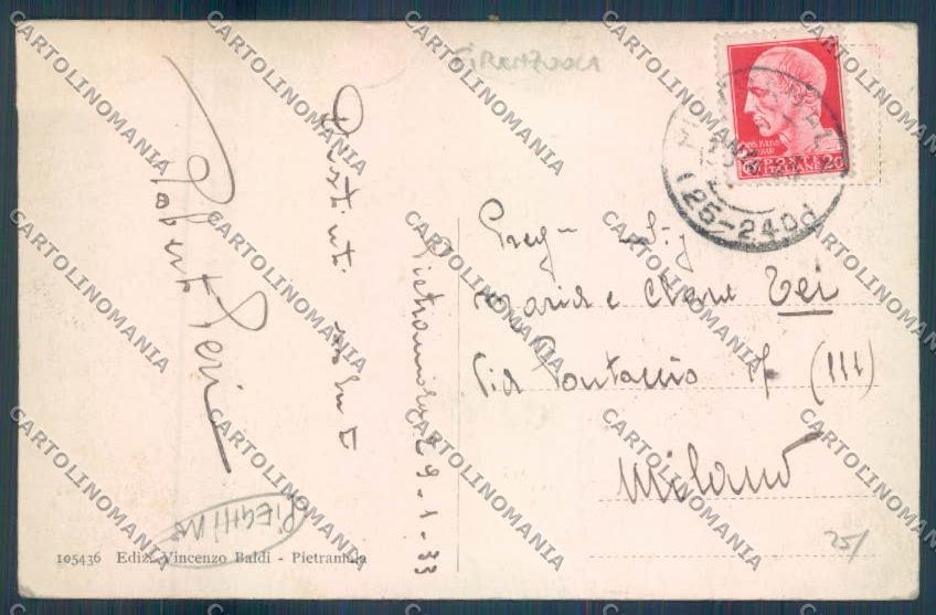 Firenze Pietramala Firenzuola Nevicata cartolina ZB4863 – retro