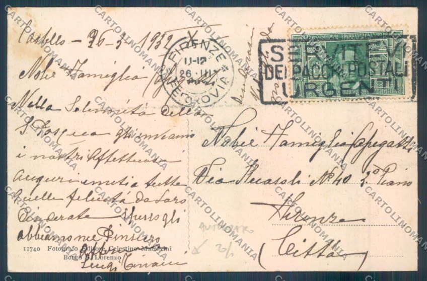 Firenze Castello cartolina ZB4867 – retro