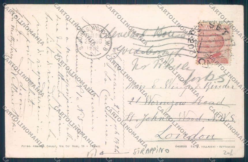 Firenze Settignano STRAPPINO cartolina ZB4882 – retro