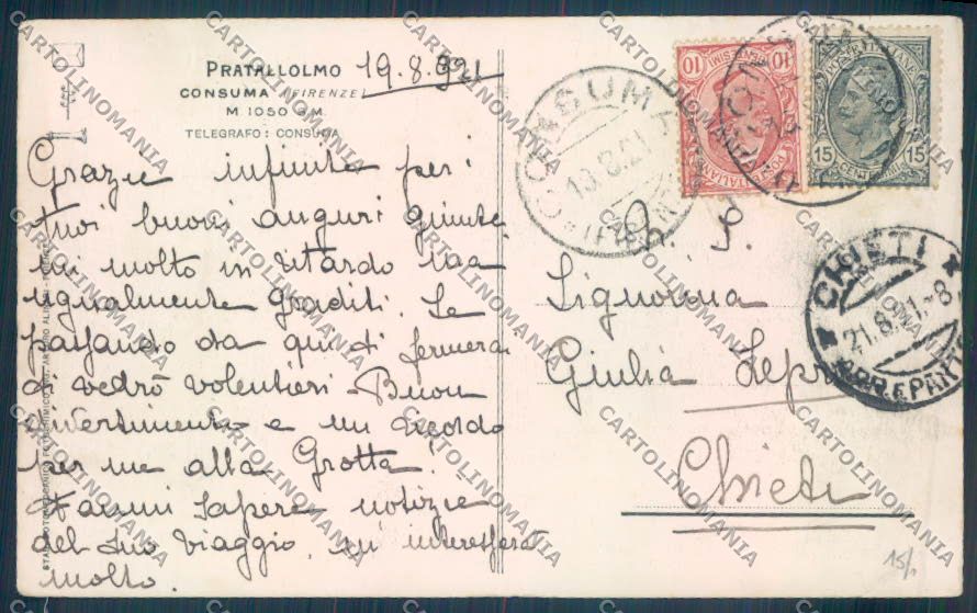 Firenze Pratallolmo Consuma cartolina ZB4943 – retro