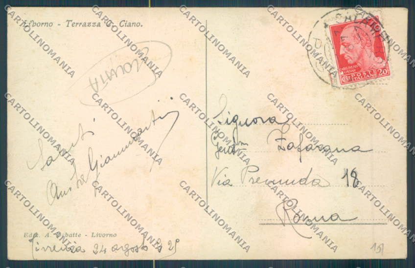 Livorno Città SCOLLATA cartolina ZB5020 – retro