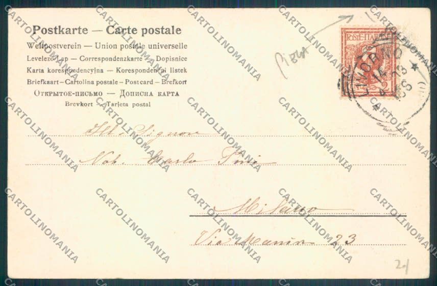 Livorno Città Faro PIEGA cartolina ZB5057 – retro