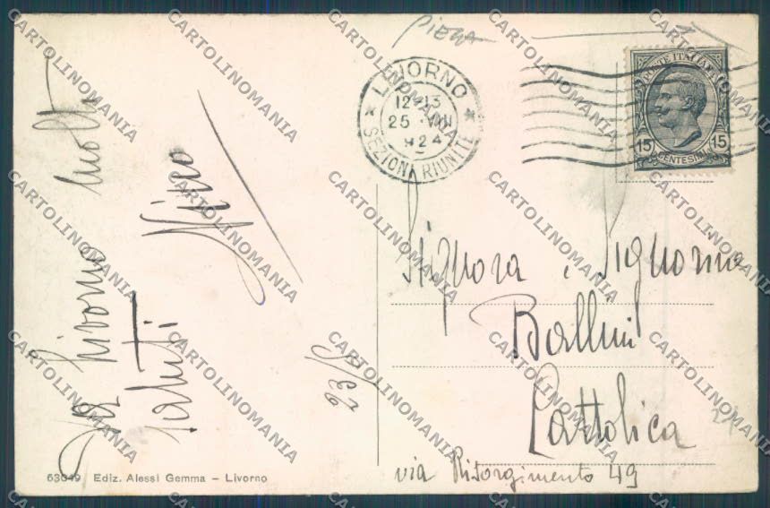 Livorno Città Nave PIEGA cartolina ZB5064 – retro