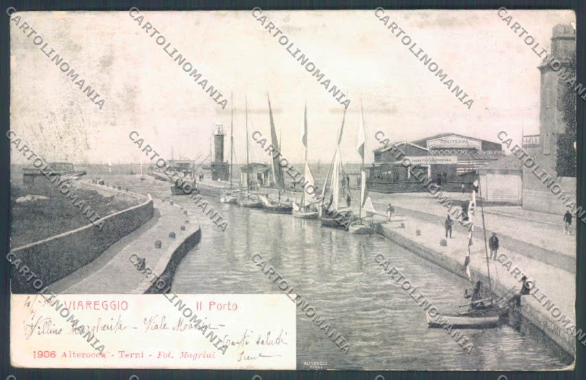 Lucca Viareggio Faro Alterocca 1906 ABRASA cartolina ZB5223 – fronte