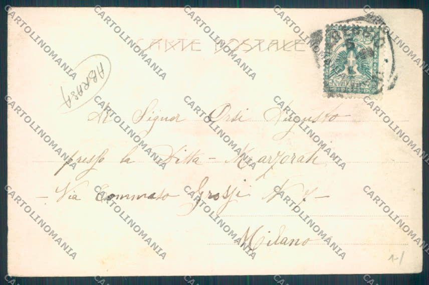 Lucca Viareggio Faro Alterocca 1906 ABRASA cartolina ZB5223 – retro