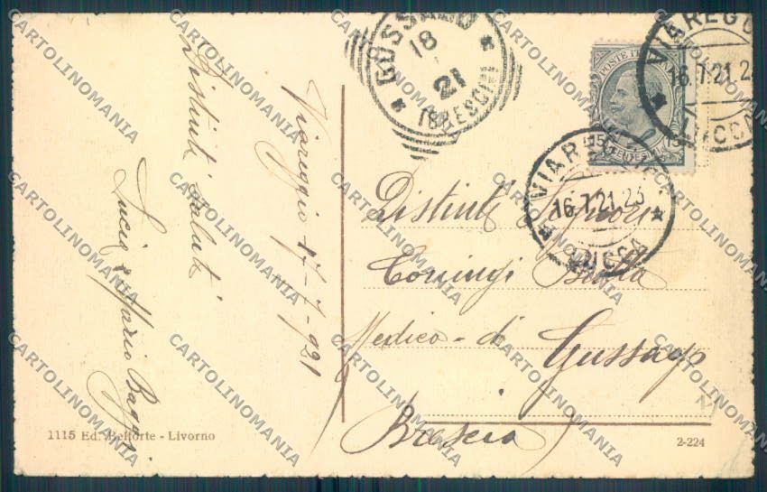 Lucca Viareggio Faro cartolina ZB5225 – retro