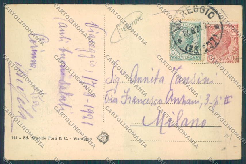 Lucca Viareggio PIEGHINE cartolina ZB5233 – retro