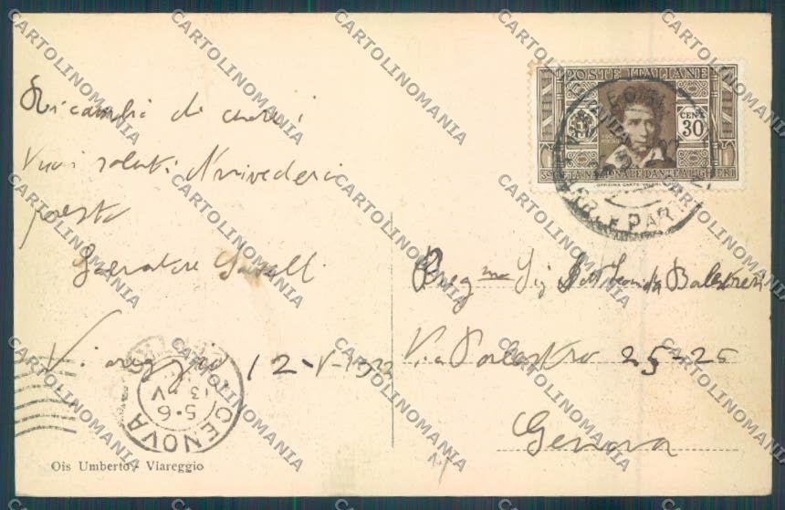 Lucca Viareggio cartolina ZB5250 – retro