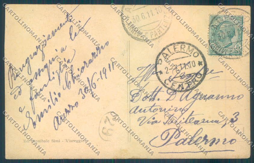 Lucca Viareggio cartolina ZB5262 – retro
