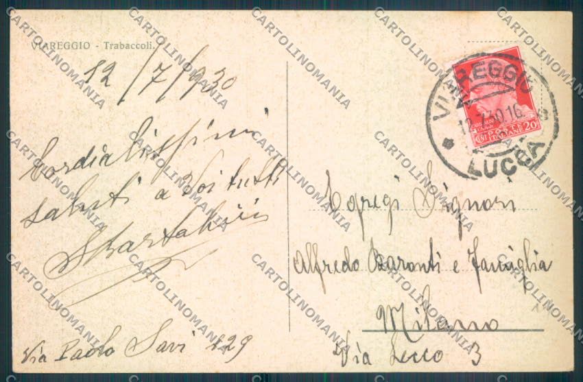 Lucca Viareggio cartolina ZB5264 – retro