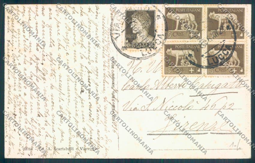 Lucca Viareggio Mario Sappa cartolina ZB5275 – retro