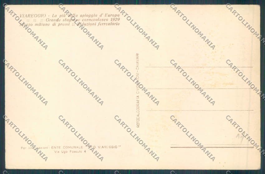 Lucca Viareggio cartolina ZB5283 – retro
