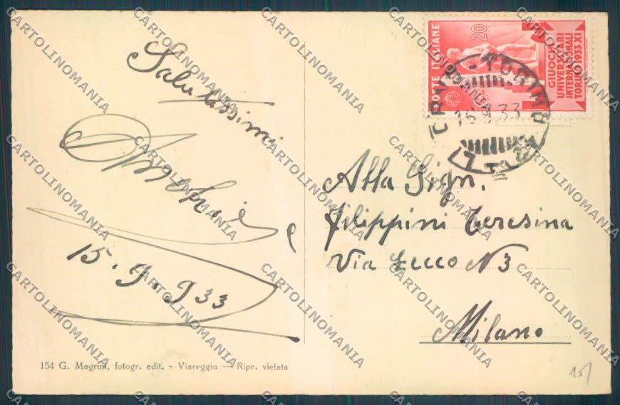 Lucca Viareggio cartolina ZB5311 – retro