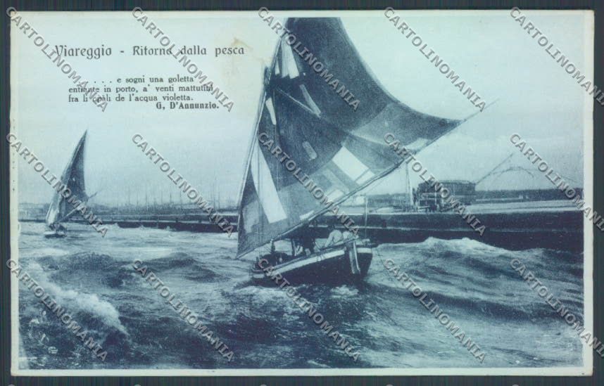 Lucca Viareggio Gabriele D'Annunzio cartolina ZB5517 – fronte