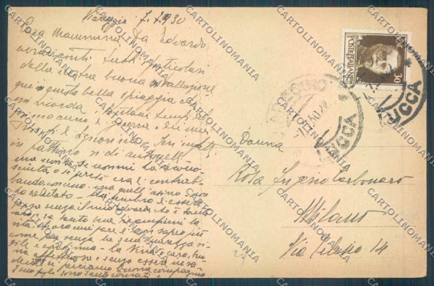 Lucca Viareggio cartolina ZB5518 – retro