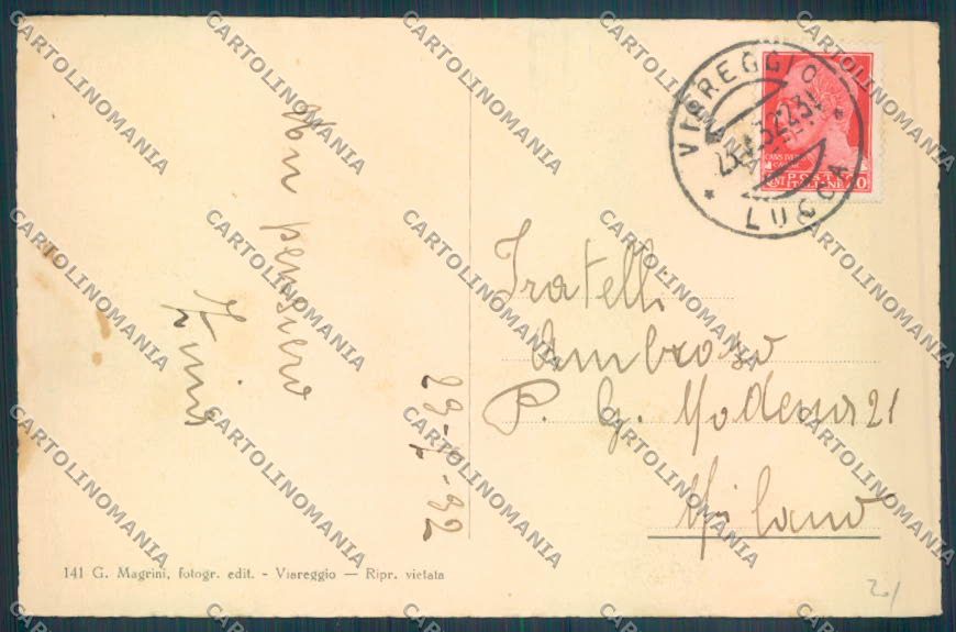 Lucca Viareggio cartolina ZB5526 – retro