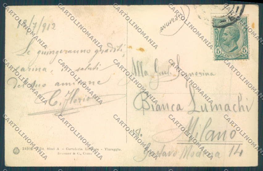 Lucca Viareggio PIEGHINE cartolina ZB5606 – retro