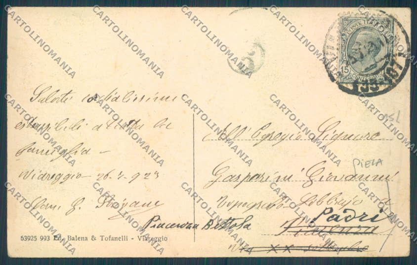 Lucca Viareggio PIEGA cartolina ZB5607 – retro