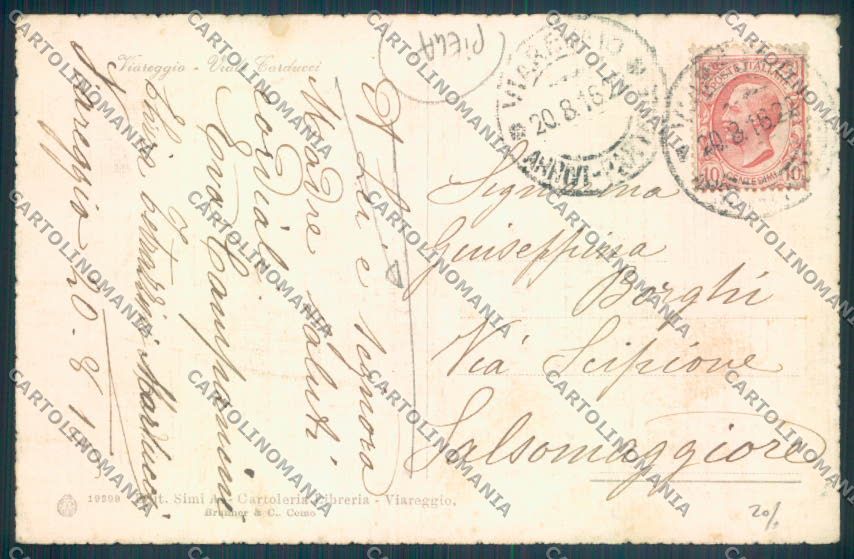 Lucca Viareggio PIEGA cartolina ZB5639 – retro