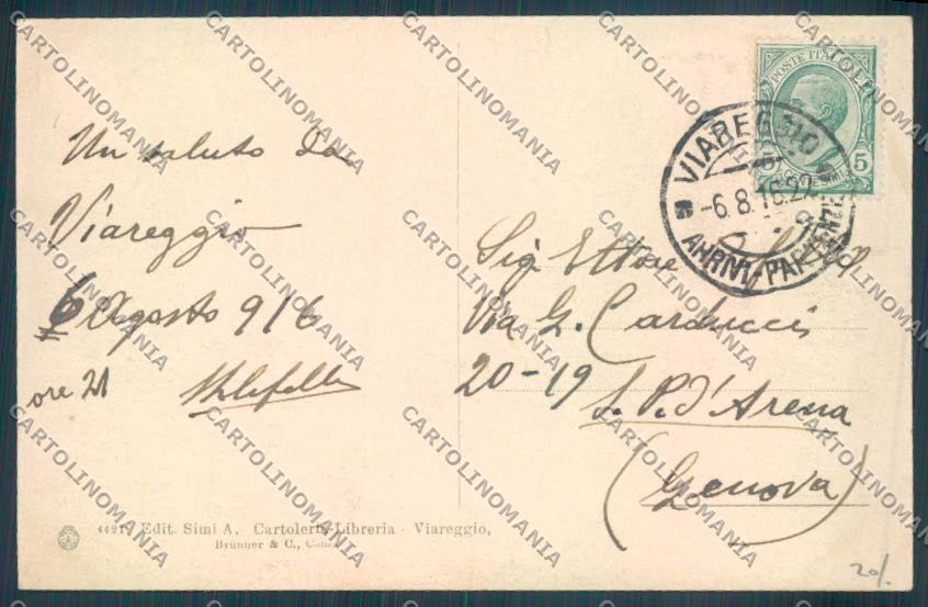 Lucca Viareggio cartolina ZB5646 – retro