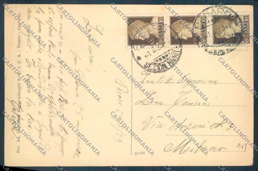 Pesaro Urbino Città cartolina ZB5683 – retro