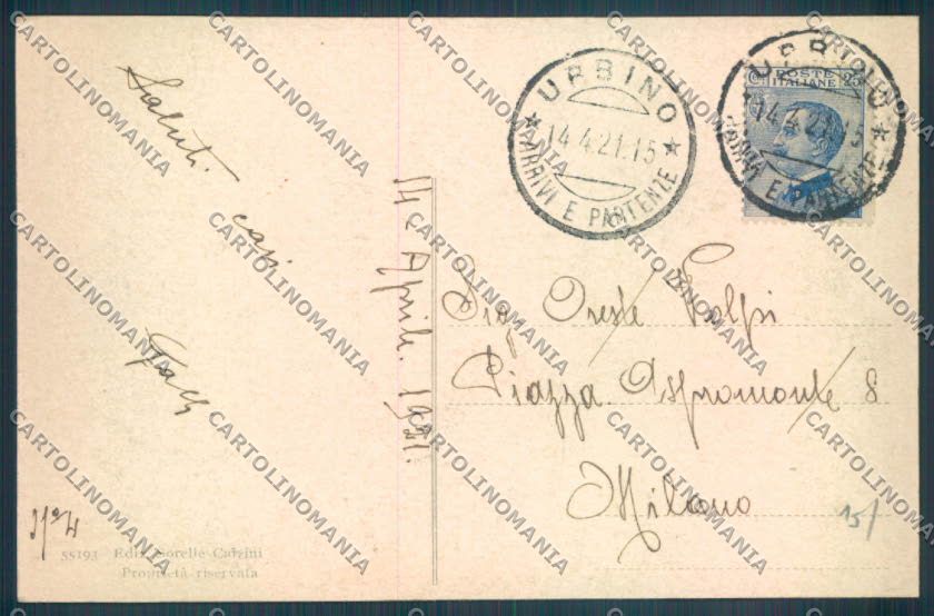 Pesaro Urbino Città cartolina ZB5691 – retro