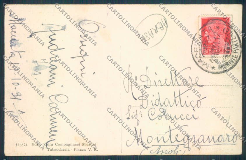 Macerata Città ABRASA cartolina ZB5701 – retro
