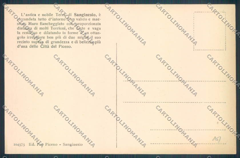 Macerata Sanginesio cartolina ZB5719 – retro