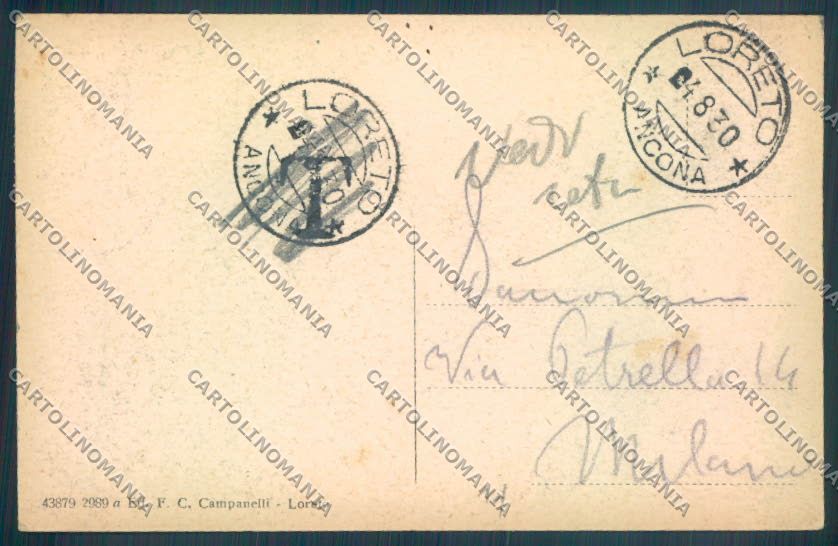 Ancona Loreto cartolina ZB5730 – retro